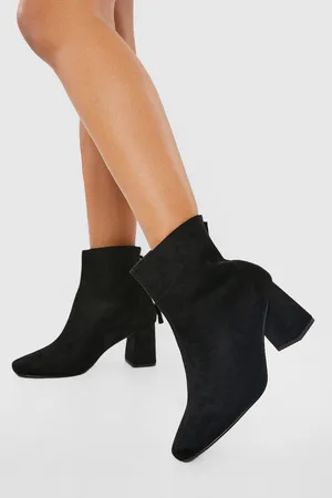 Boohoo Wide Fit Tassel Detail Square Toe Sock Boots