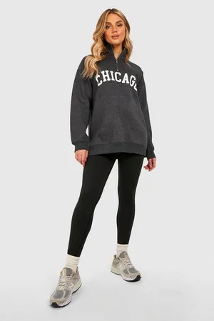 Boohoo Maternity Chicago Half Zip Sweatshirt