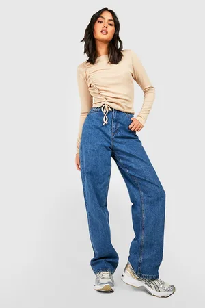 Boohoo Ruched Detail Long Sleeve Crop
