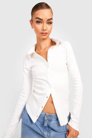 Boohoo Rib Fitted Shirt