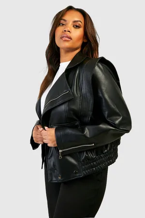 Boohoo Plus Pocket Front Faux PU Leather Jacket