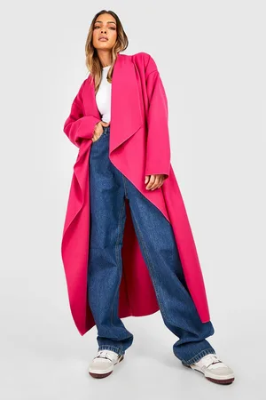 Boohoo Super Oversized Waterfall Wool Look Coat