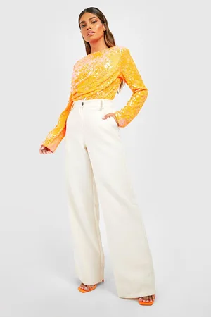 Boohoo Shoulder Pad Drape Detail Bodysuit