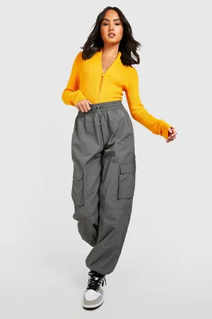Boohoo Half Zip Up Knitted Bodysuit With Funnel Neck