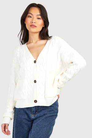 Boohoo Cable Knitted Boxy Cardigan