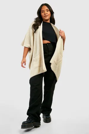 Boohoo Plus Knitted Batwing Oversized Cardigan