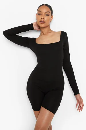 Boohoo Basic Square Neck Long Sleeve Unitard