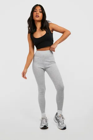 Boohoo Petite Basic High Waisted Rib Leggings