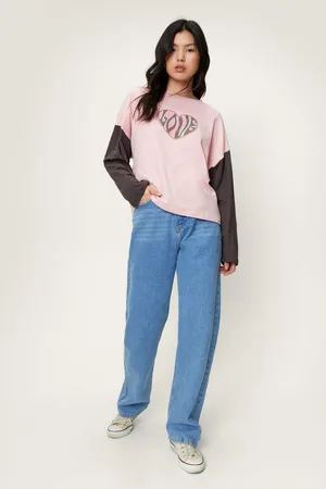 Boohoo Love Graphic Long Sleeve T-shirt