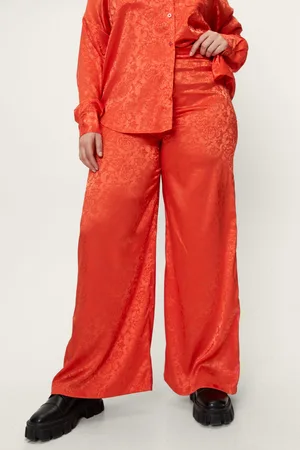 Boohoo Plus Floral Jacquard Co Ord Wide Leg Trouser