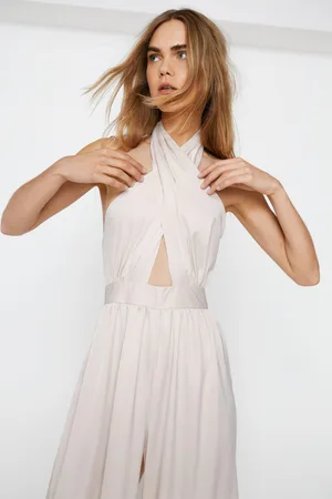 Boohoo Recycled Satin Halter Jumpsuit