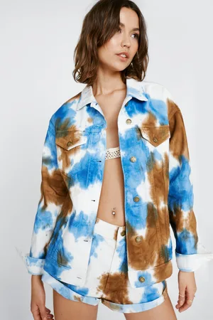 Boohoo Tie Dye Denim Boyfriend Jacket