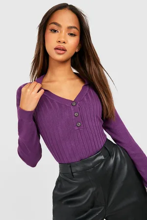 Boohoo Polo Collared Button Detail Knitted Jumper