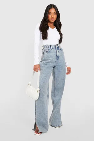 Boohoo Petite Notch Neck Basic Long Sleeve Bodysuit