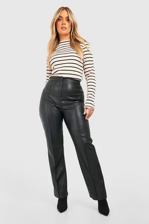 Boohoo Plus Knitted Rib High Neck Stripe Top