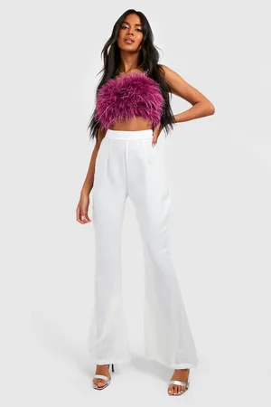 Boohoo Feather Bandeau Crop Top
