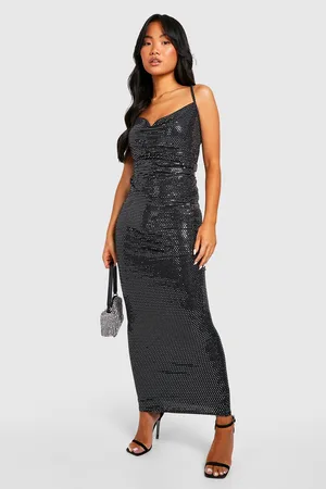 Boohoo Petite Disco Sequin Jersey Maxi Skirt