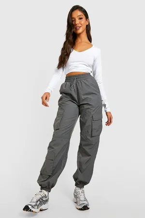 Boohoo Long Sleeve Basic Jersey V Neck Crop Top