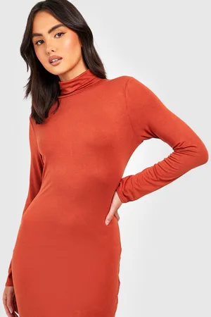 Boohoo Roll Neck Long Sleeve Midaxi Dress