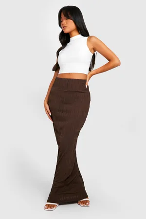 Boohoo Petite Textured Ripple Maxi Skirt