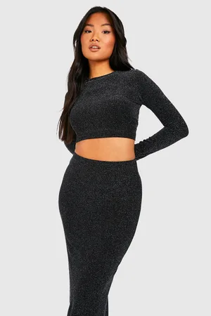 Boohoo Petite Glitter Maxi Skirt