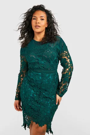 Boohoo Plus Occasion Embroidered Floral Midi Dress
