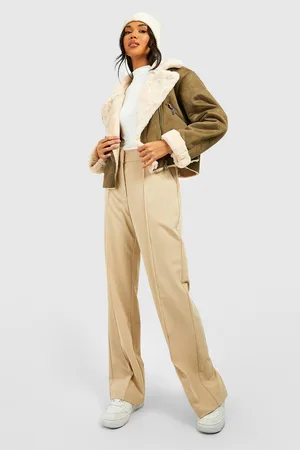 Boohoo Faux Suede Aviator Jacket