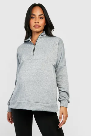 Boohoo Maternity Half Zip Sweatshirt