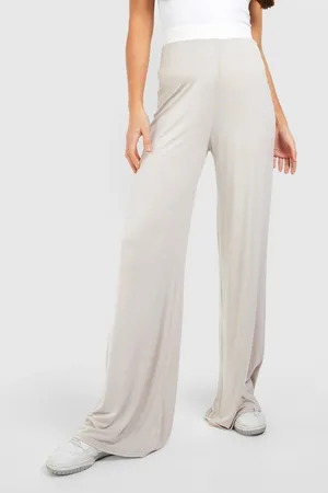 Boohoo Tall Contrast Waistband Relaxed Wide Leg Trousers