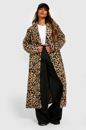 Boohoo Leopard Print Faux Fur Coat