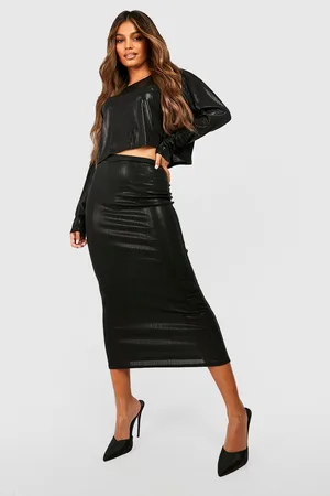 Boohoo Metallic Midaxi Skirt