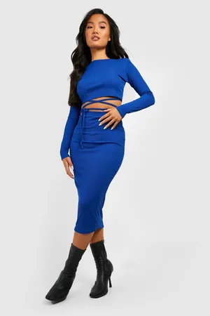 Boohoo Petite Rib Midaxi Skirt