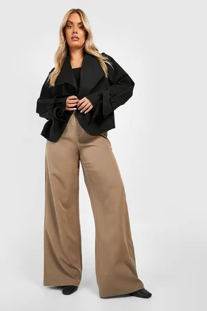 Boohoo Plus Waterfall Tie Cuff Coat