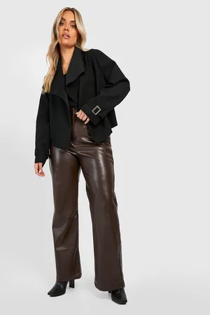 Boohoo Plus Waterfall Cuff Detail Coat