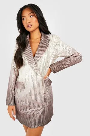 Boohoo Petite Ombre Sequin Blazer Dress