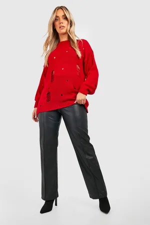 Boohoo Plus Soft Knit Laddered Jumper