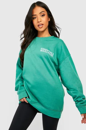 Boohoo Petite Essentials Wardrobe Pocket Print Oversized Sweat
