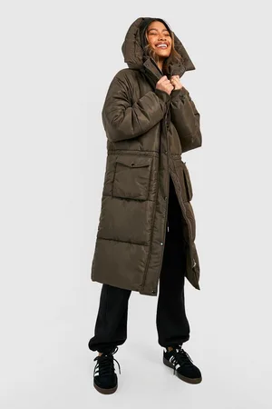Boohoo Longline Hooded Puffer