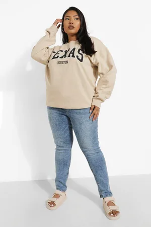 Boohoo Plus Texas Slogan Oversized Sweatshirt