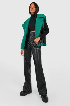 Boohoo Sleeveless Teddy Trim Aviator