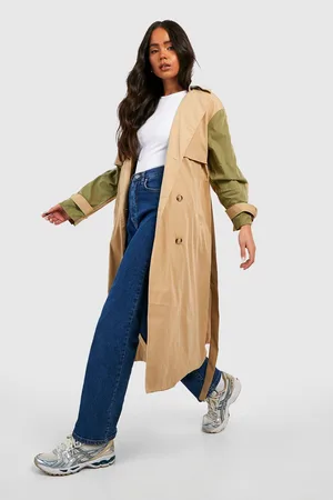 Boohoo Petite Colourblock Trench Coat
