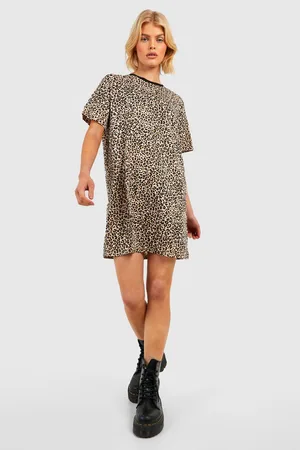 Boohoo Leopard T-shirt Dress