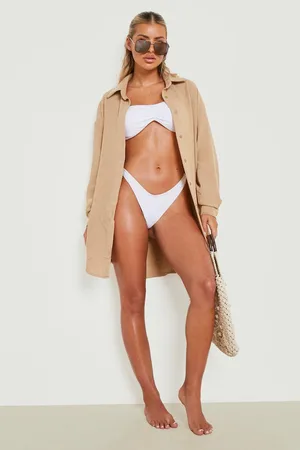 Boohoo Linen Oversized Beach Shirt