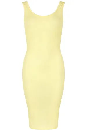 Boohoo Petite Recycled Rib Scoop Back Midi Dress