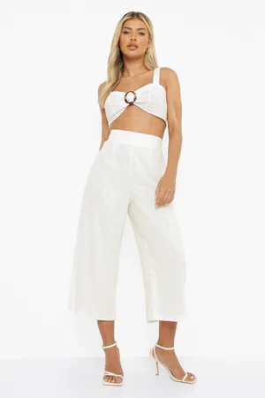 Boohoo Linen Mix Woven Culottes