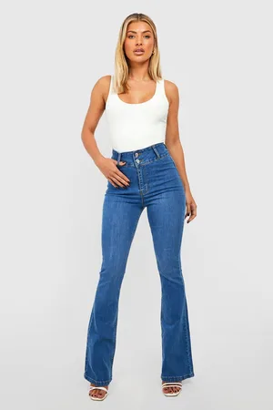 Boohoo High Waisted Super Shaping Skinny Flared Jeans