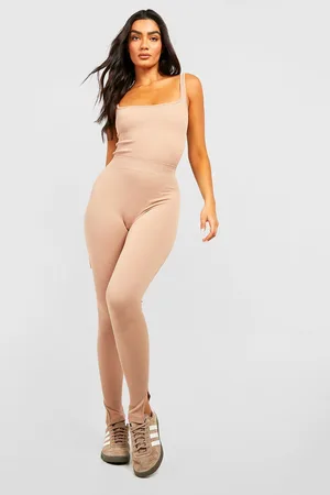 Boohoo Structured Contour Rib Split Hem Leggings