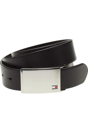 Tommy Hilfiger Th Plaque Belt 3.5 Adj Accessories Belts Classic Belts Black