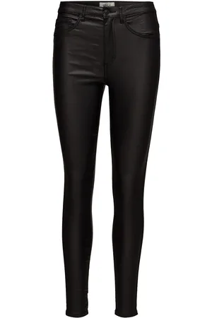 ONLY Onlroyal Life Hw Sk Rock Coated Pim Noos Bottoms Trousers Leather Leggings-Bukser Black
