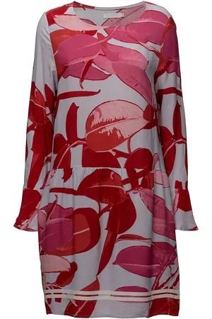 Coster Copenhagen Moss Crepe Dress W. Branch Print & Kort Kjole Red